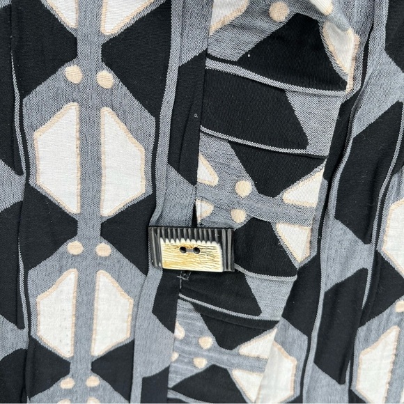 Niche Nilgun Derman Geometric Pattern Jacket Size XL Metallic Accents Big Button - Picture 11 of 13